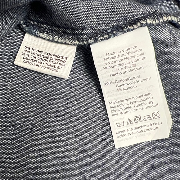 J. Crew Mercantile denim chambray short sleeve faux wrap dress with ruffle hem M - Picture 11 of 12